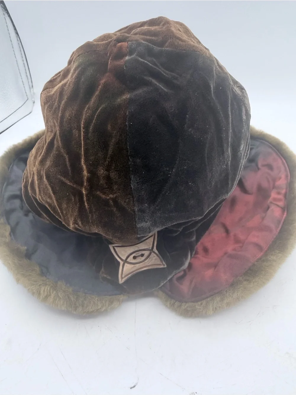 vintage 90s Von Henneberg silk brocade tapestry hat